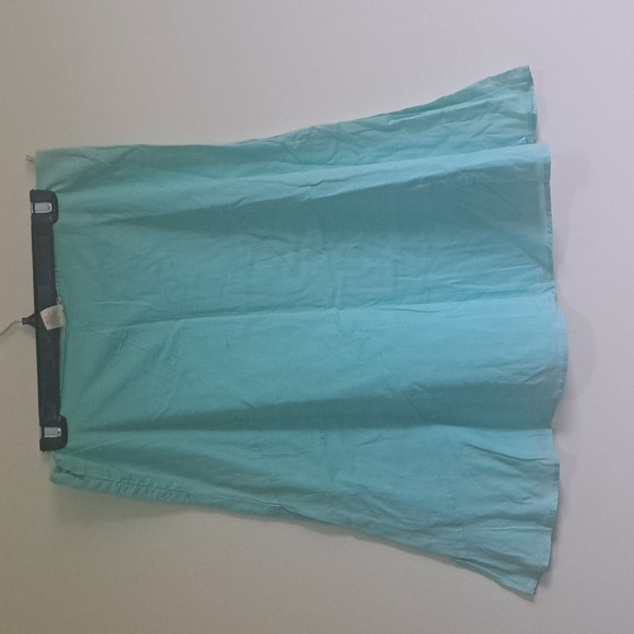 #* 🏝 Light tranquil turquoise cotton skirt with brown and peach embroidery🏝 - Picture 5 of 6